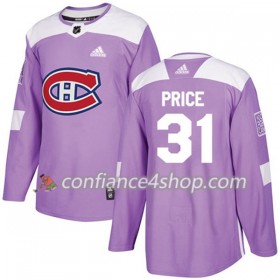 Adidas Maillot de Hockey Montreal Canadiens Carey Price 31 2017-2018 Violet Fights Cancer Practice Authentic - Homme